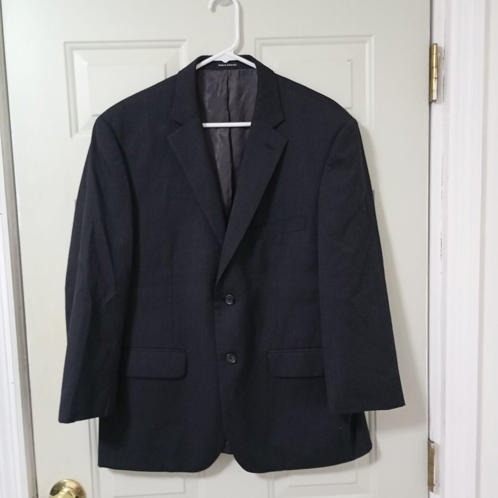 Pronto Uomo Platinum 100% Wool Black Business Blazer Jacket Sport Coat Men's 42